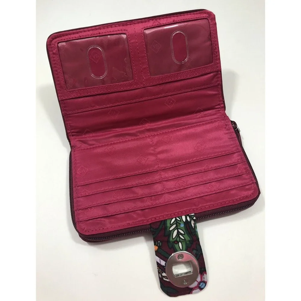 Vera Bradley Turnlock Wallet in Bordeaux Blooms - Picture 4 of 5